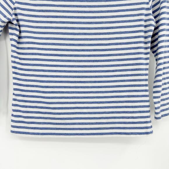 Brandy Melville Quarter Sleeve Striped Top Blouse Nautical Cropped Womens Sz OS - Picture 10 of 11